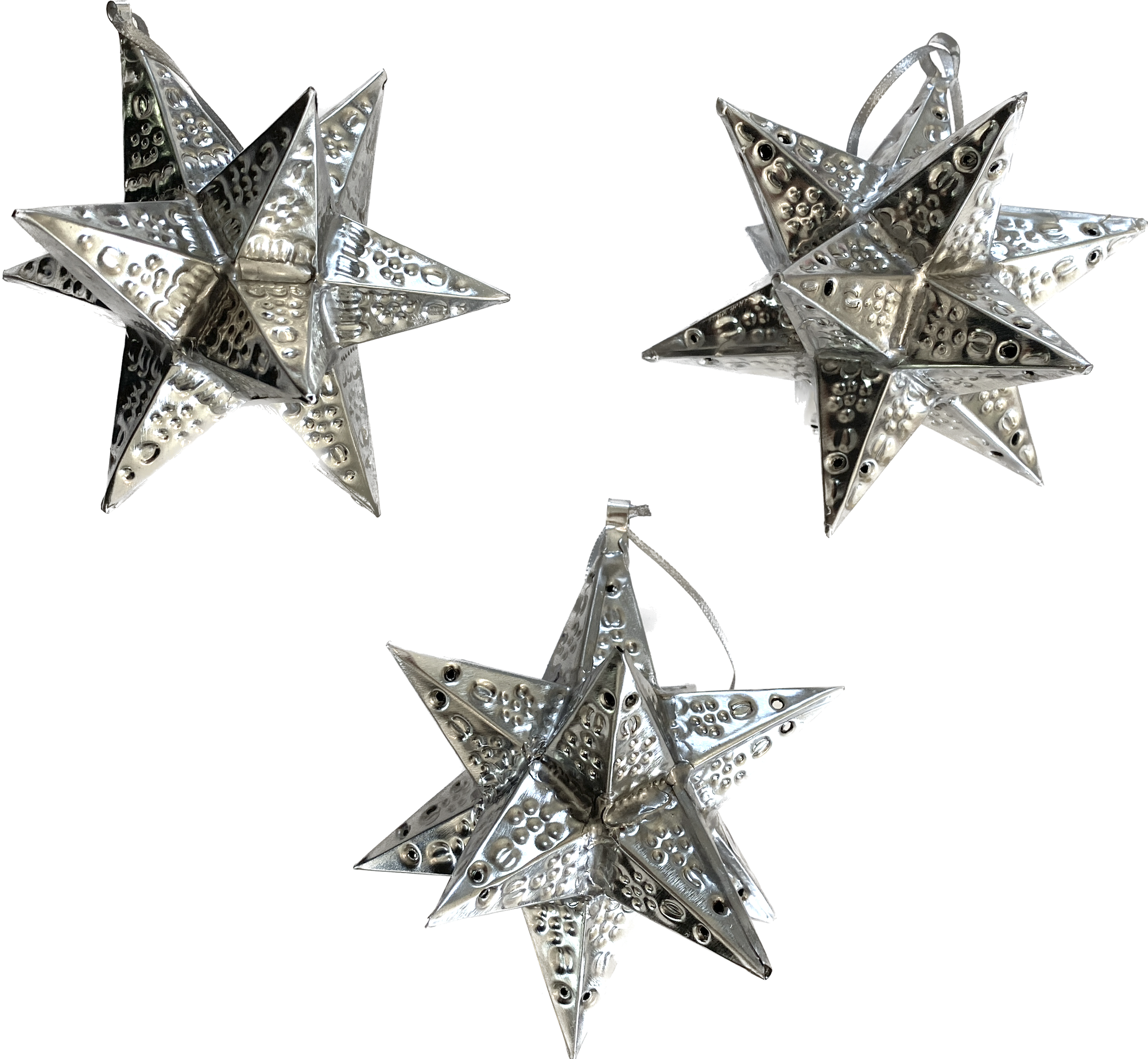 Three Dimensional Tin Star (3pk)