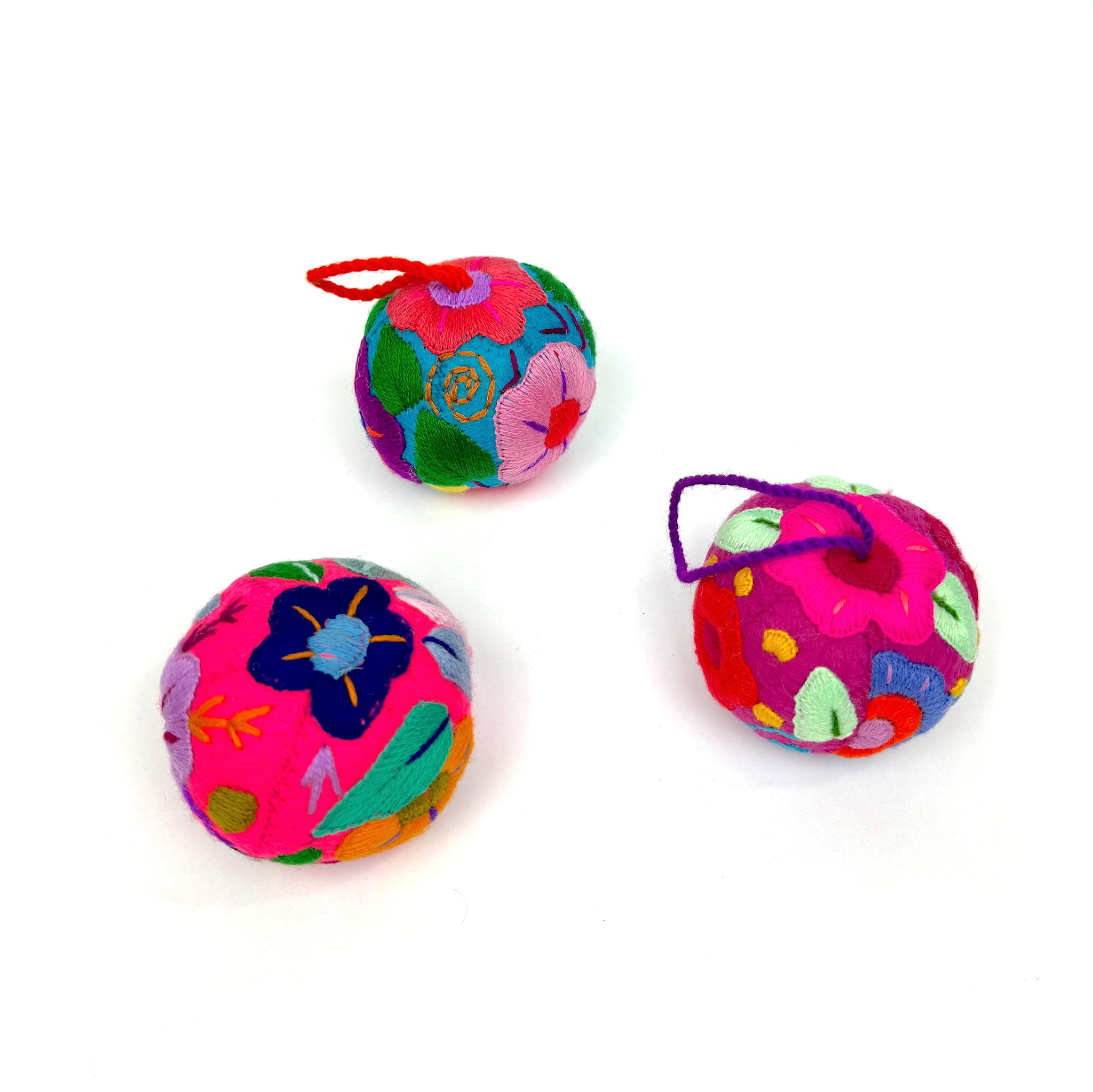 Bright Floral Embroidered Globes