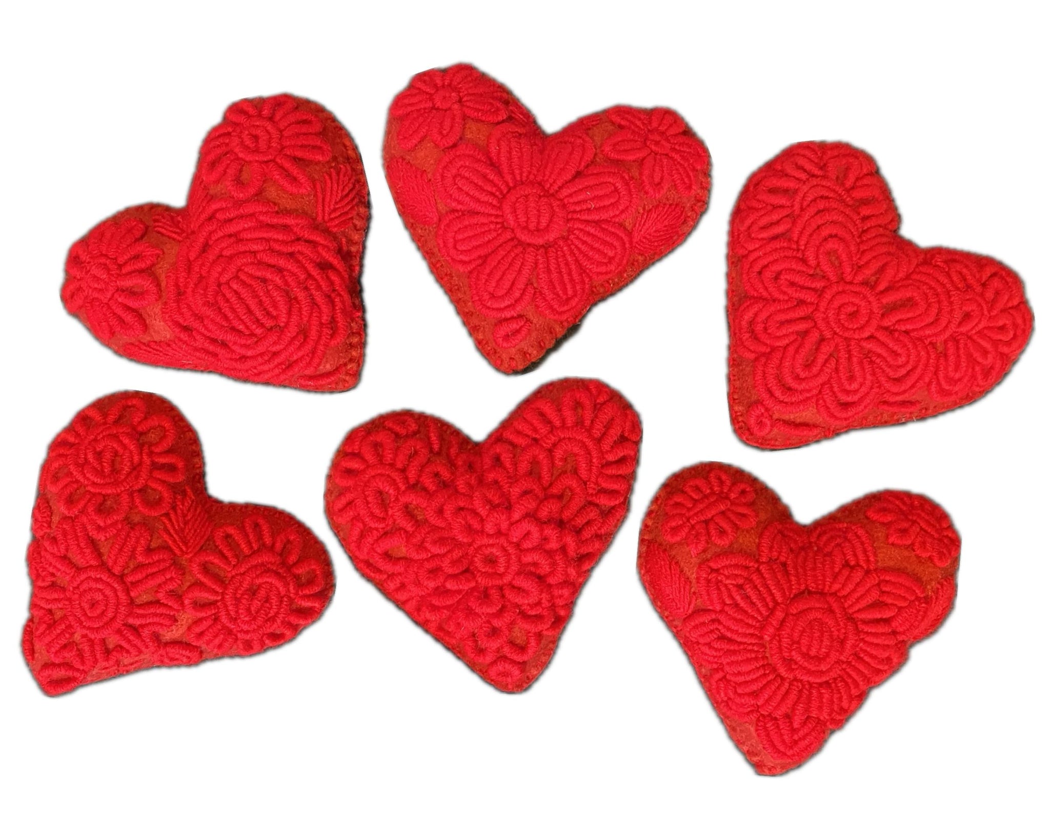 Embroidered Message Hearts (6pk)