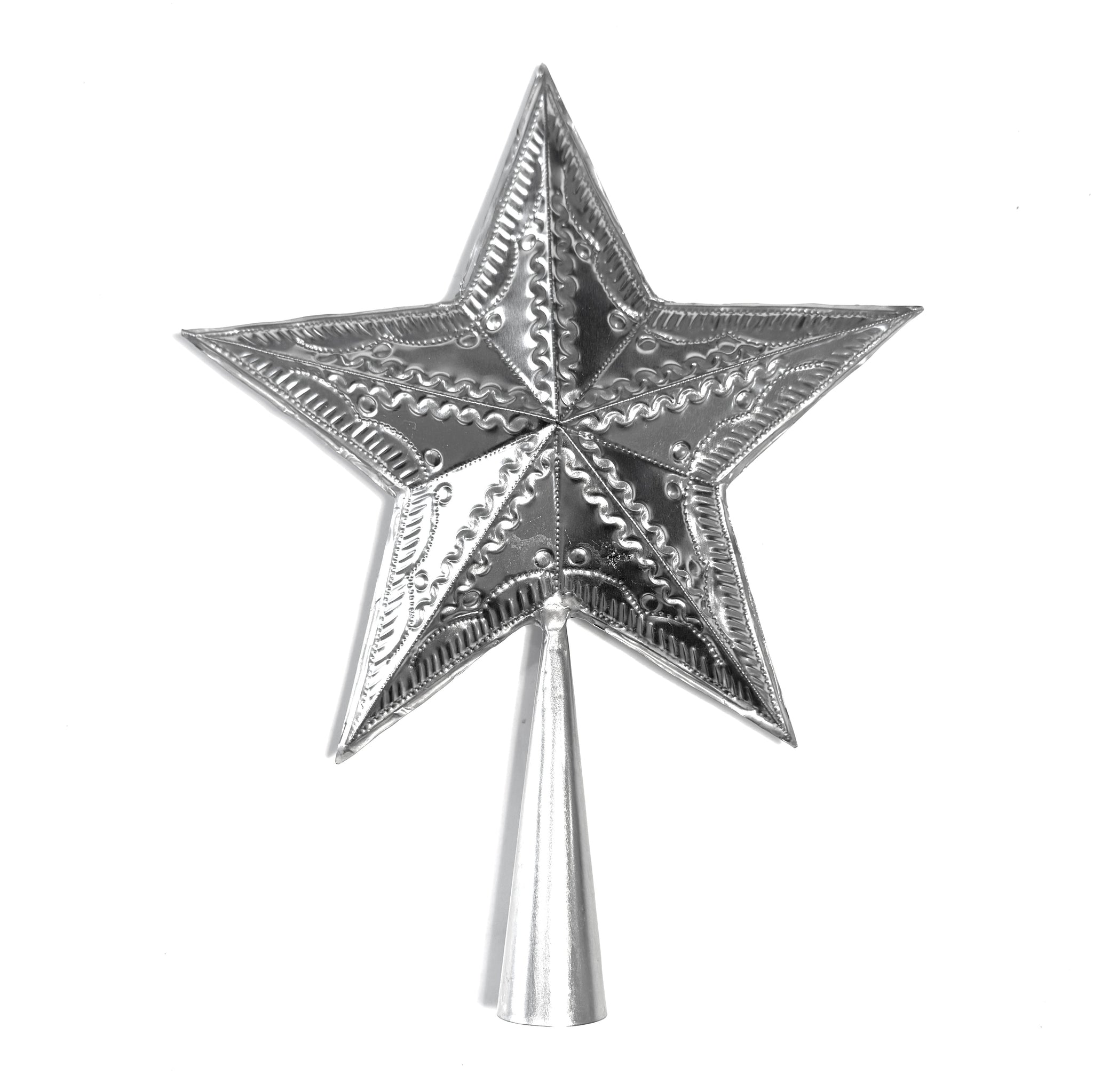 Embossed Tin Treetop Star