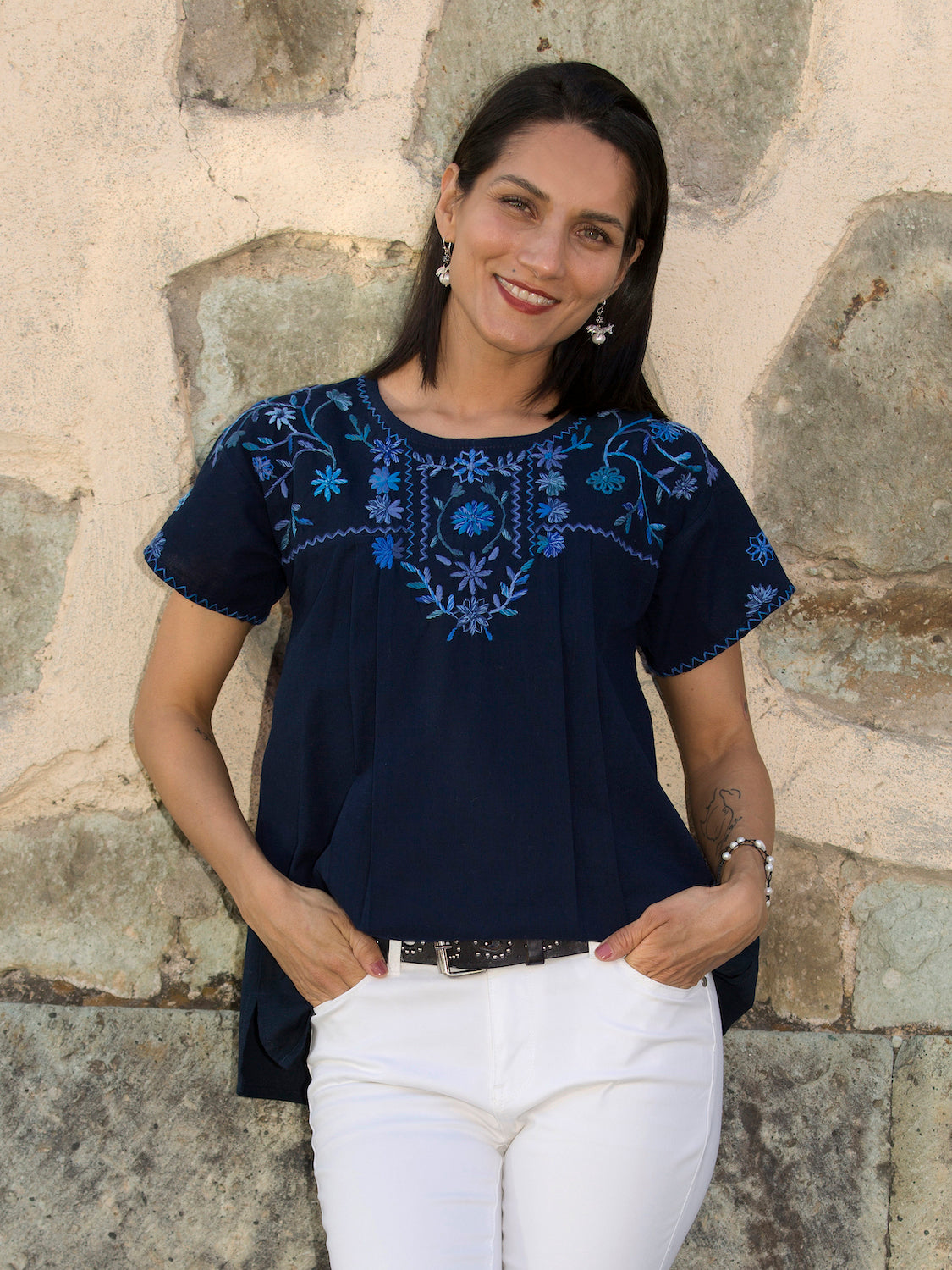 Marina Navy Blouse