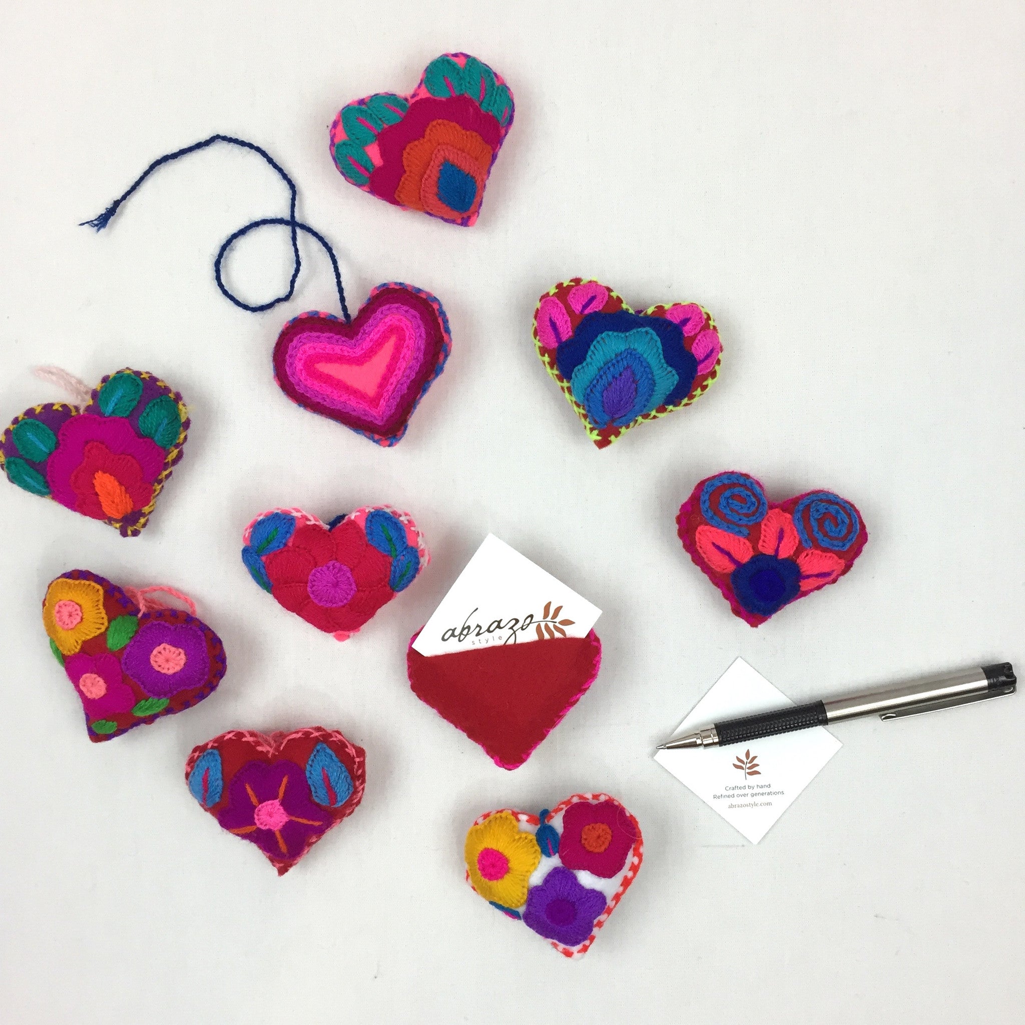 Embroidered Message Hearts (6pk)