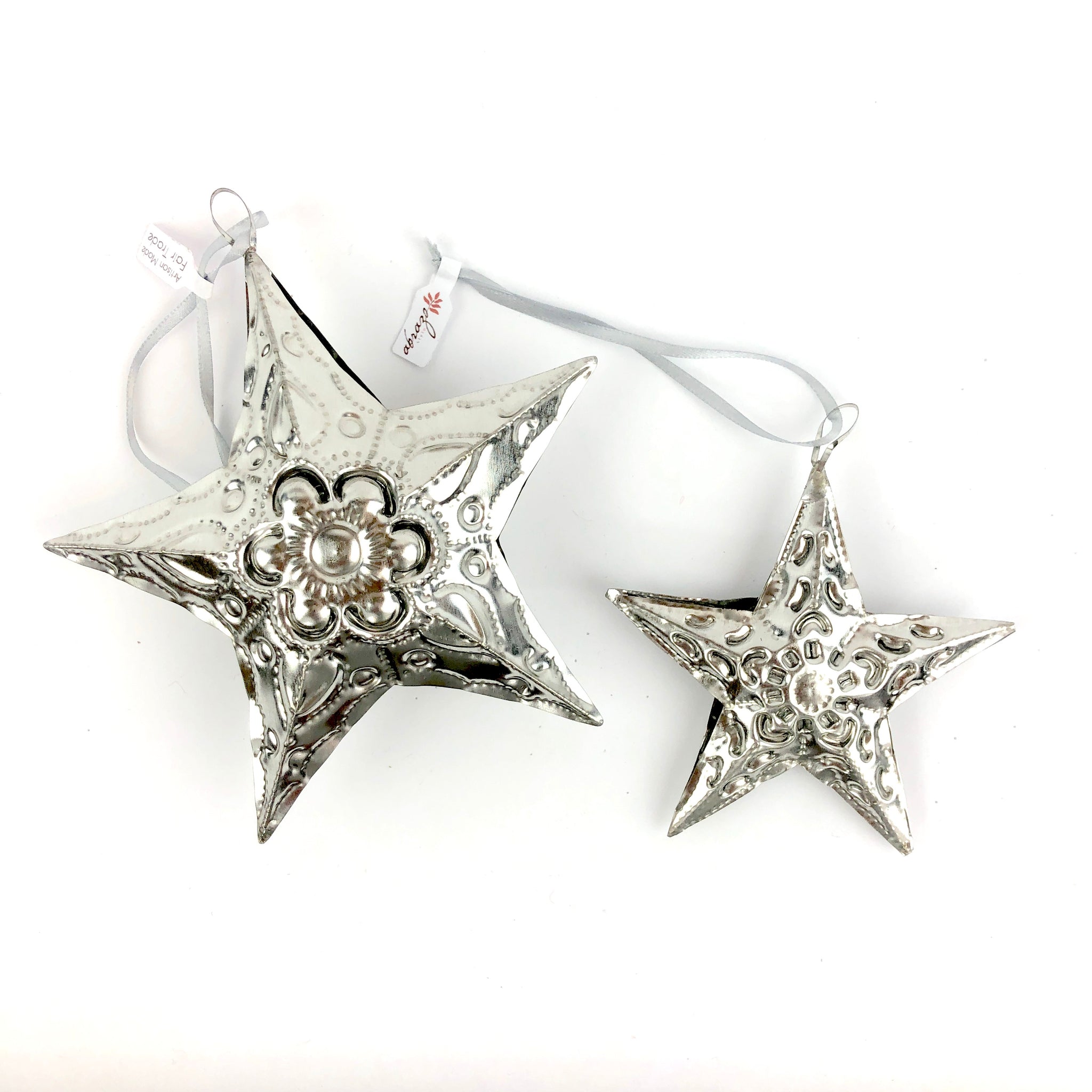 Mexican tin star ornament, fair trade tin ornament, star ornament