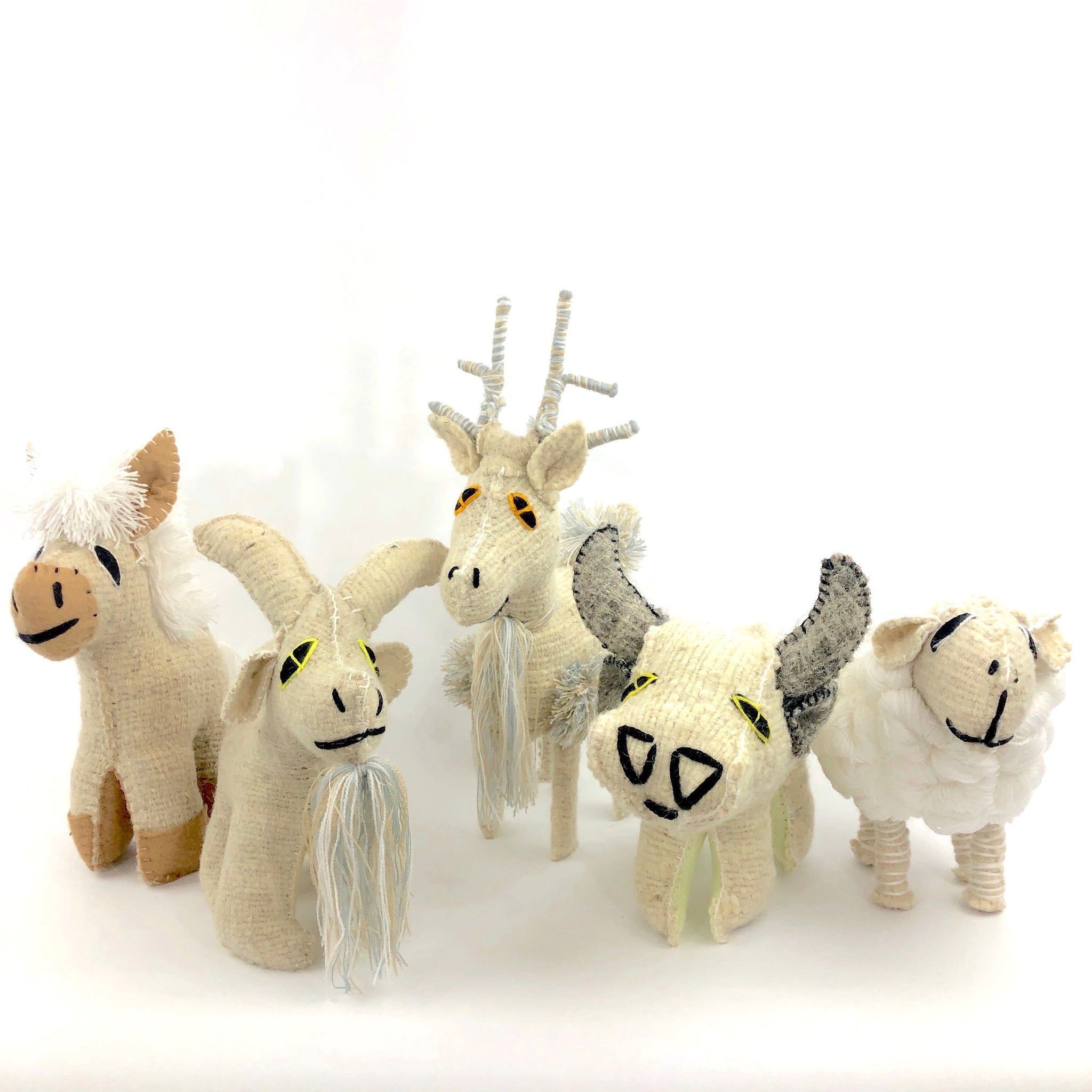 Mexican folk art animals, Chiapan animals, Wool animals