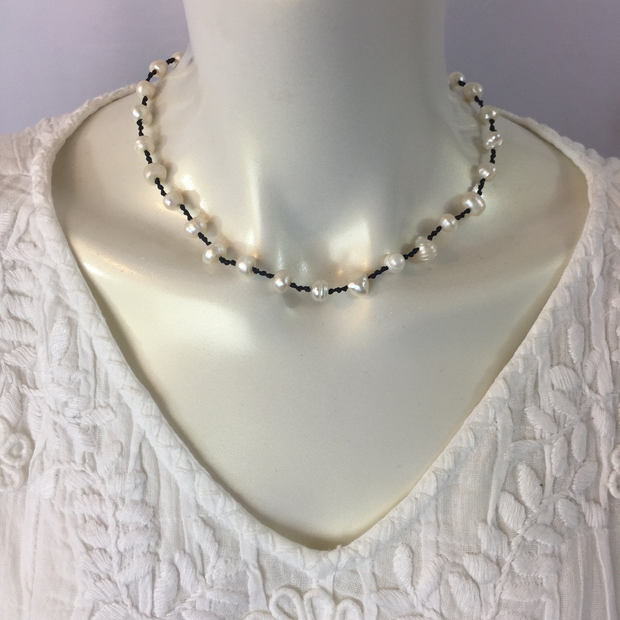 Magdalena Knotted Pearl Necklace
