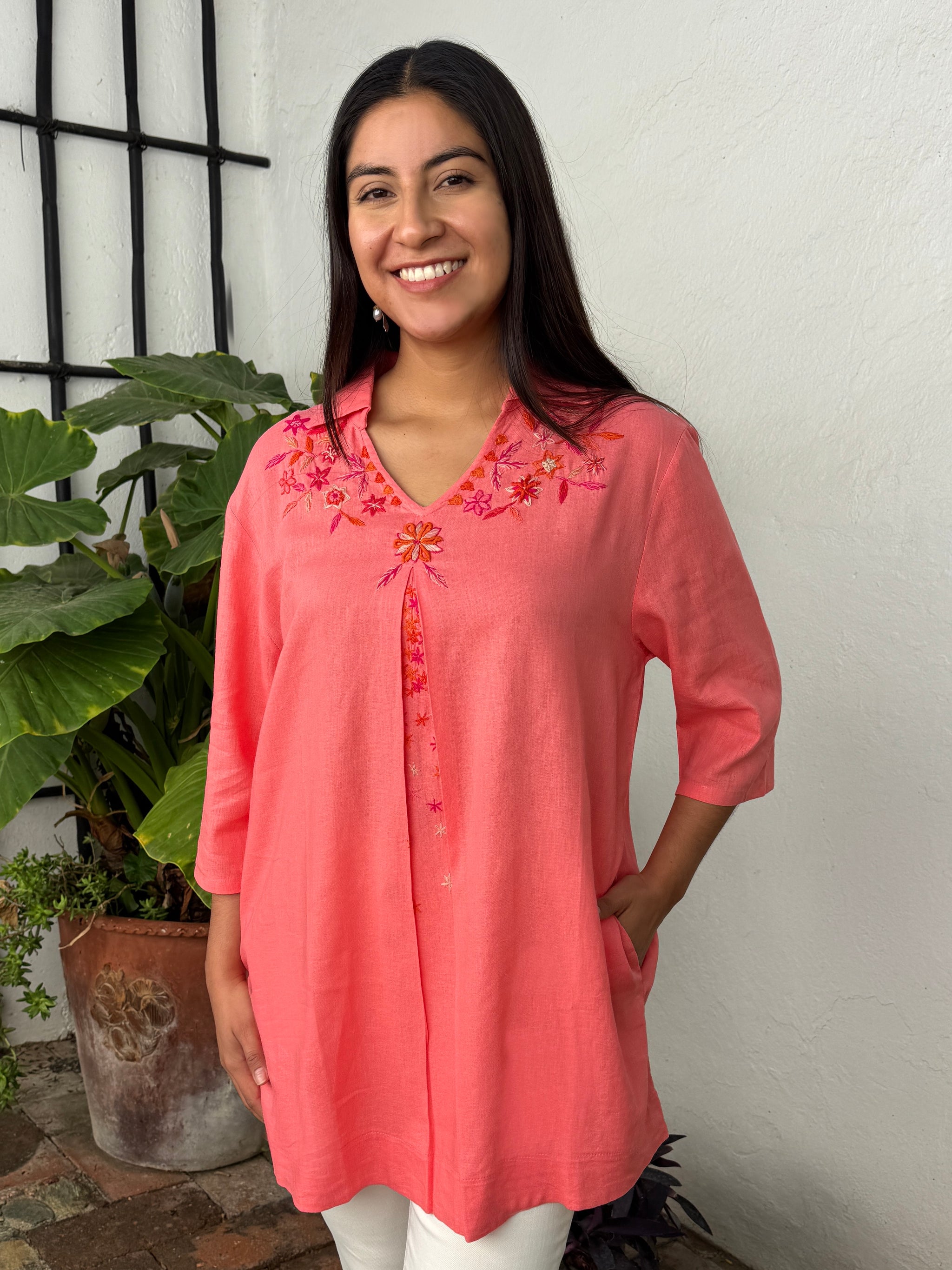 Alicia Tunic in coral