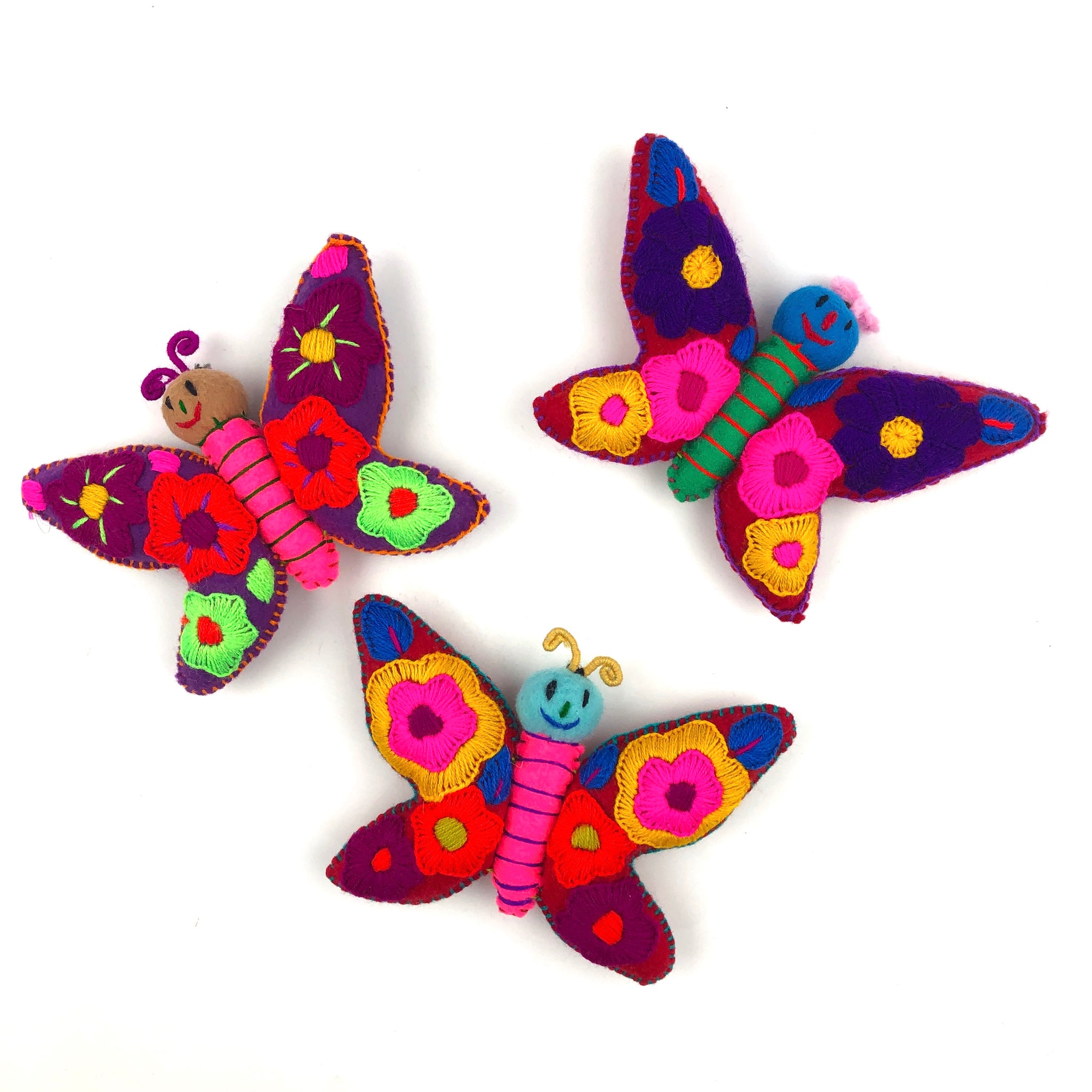 Embroidered Folk Art Butterflies