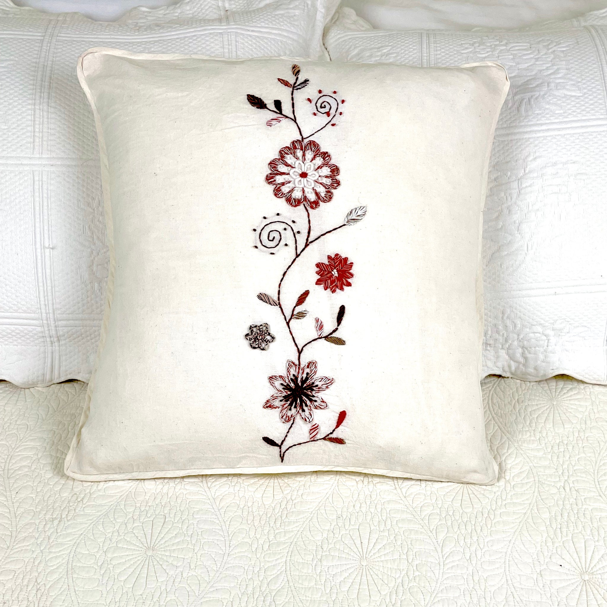 Straw Floral Pillow Covers