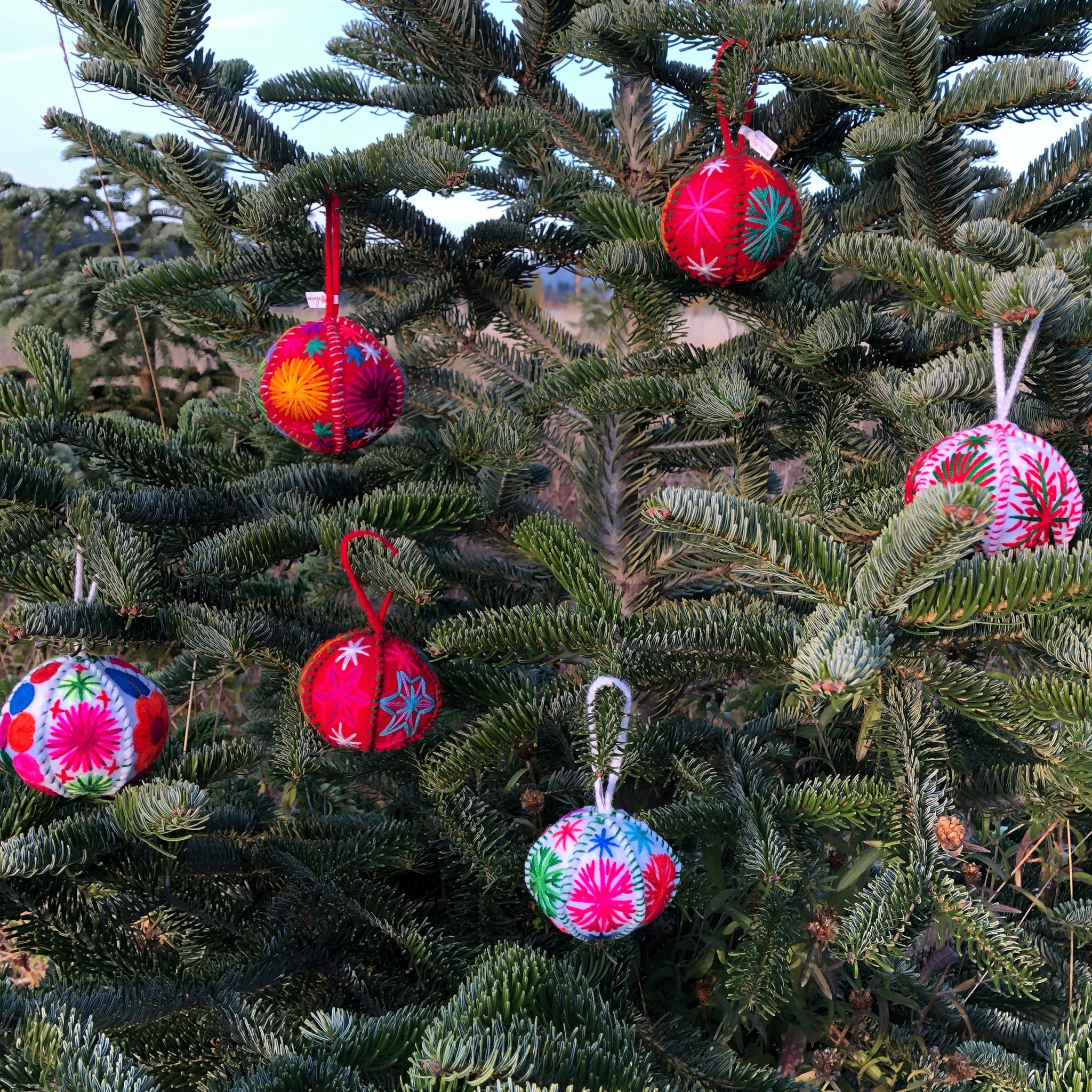 Holiday Embroidered Globes