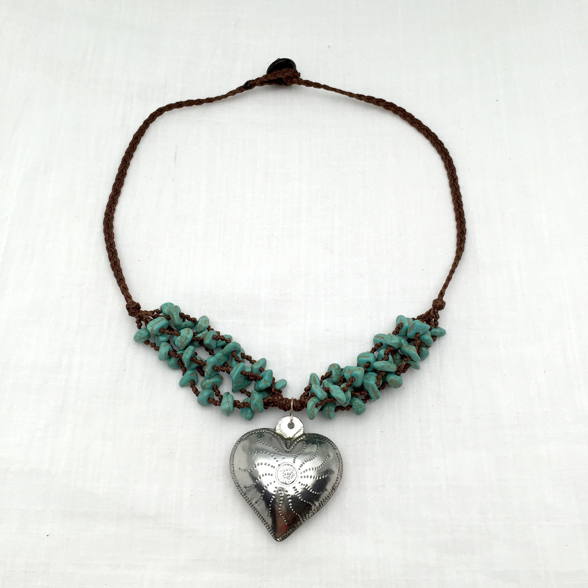 Amor Turquoise Tin Necklace