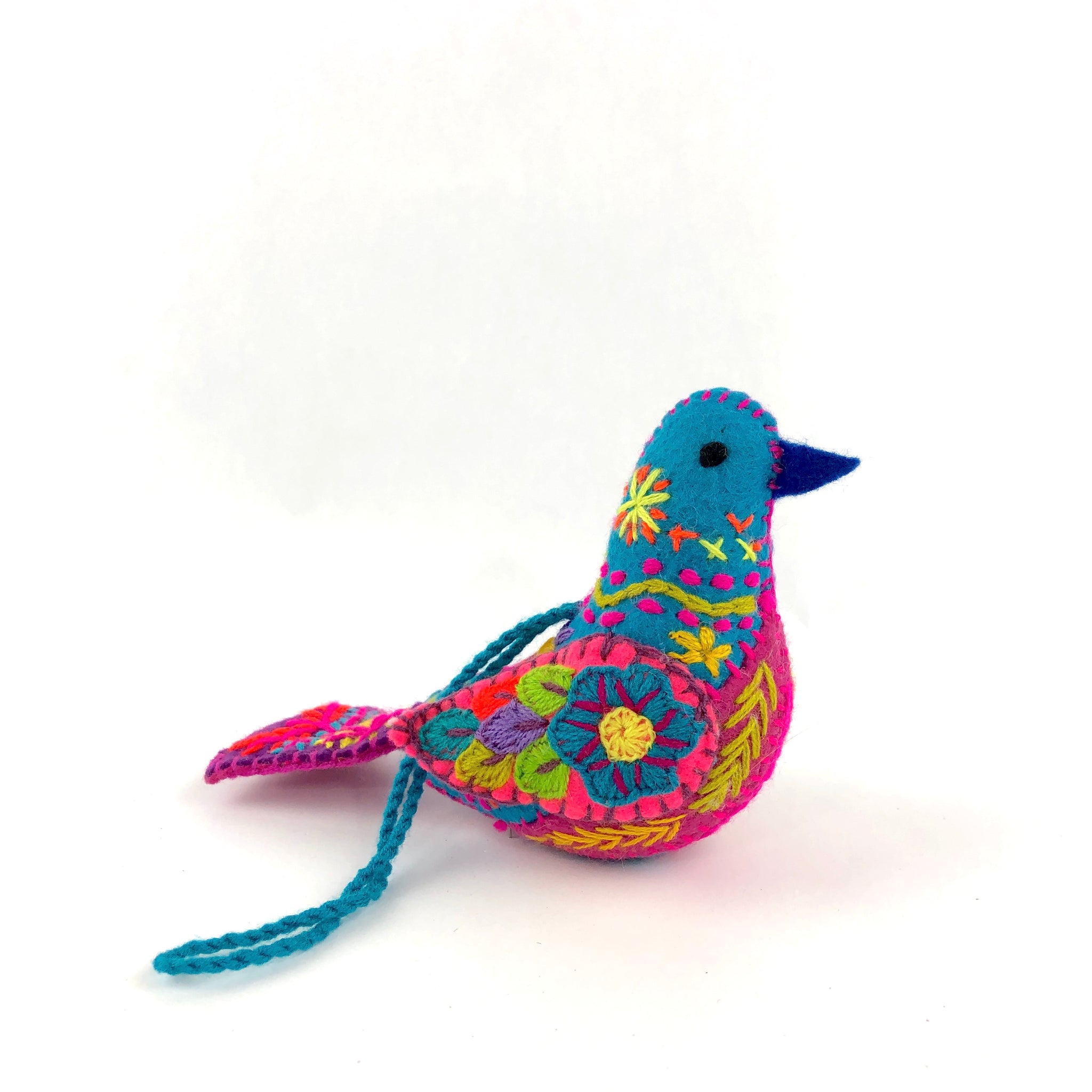 Embroidered Song Bird Ornaments